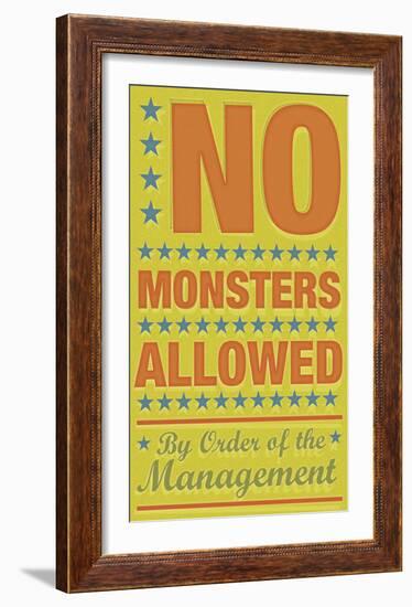 No Monsters Allowed-John W^ Golden-Framed Art Print