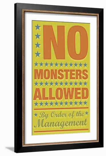 No Monsters Allowed-John W^ Golden-Framed Art Print