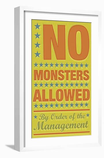 No Monsters Allowed-John W^ Golden-Framed Art Print