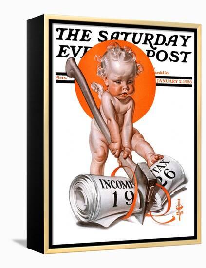 "No New Taxes," Saturday Evening Post Cover, January 2, 1926-Joseph Christian Leyendecker-Framed Premier Image Canvas