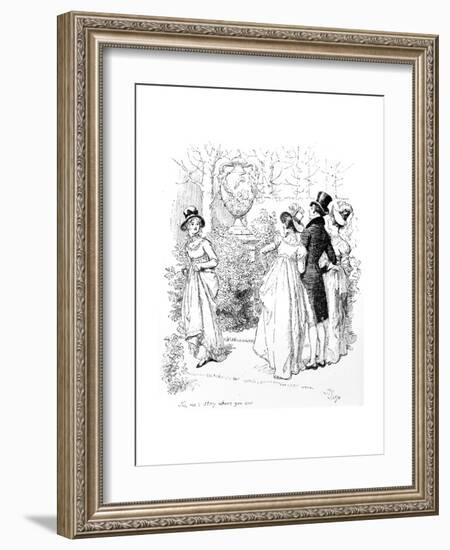 No, No, Stay Where You Are', Illustration from 'Pride and Prejudice' by Jane Austen, Edition…-Hugh Thomson-Framed Giclee Print