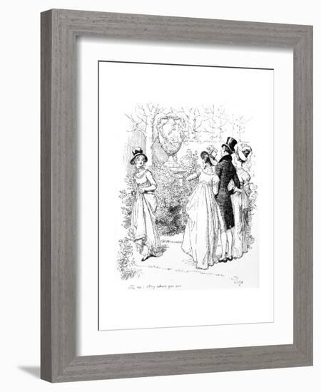 No, No, Stay Where You Are', Illustration from 'Pride and Prejudice' by Jane Austen, Edition…-Hugh Thomson-Framed Giclee Print