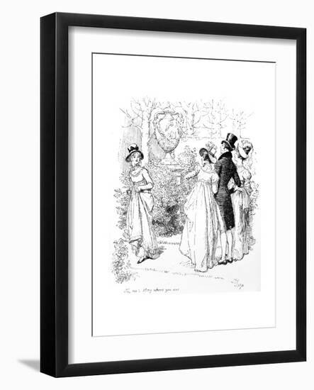 No, No, Stay Where You Are', Illustration from 'Pride and Prejudice' by Jane Austen, Edition…-Hugh Thomson-Framed Giclee Print