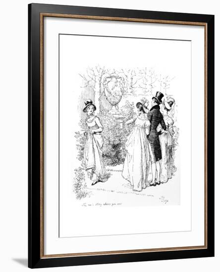 No, No, Stay Where You Are', Illustration from 'Pride and Prejudice' by Jane Austen, Edition…-Hugh Thomson-Framed Giclee Print