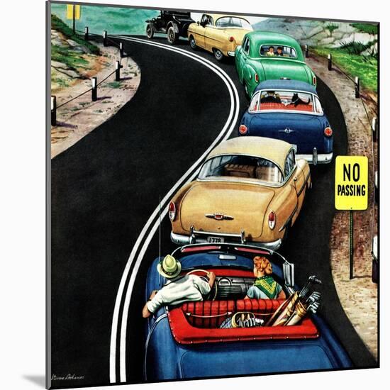 "No Passing", October 9, 1954-Stevan Dohanos-Mounted Giclee Print