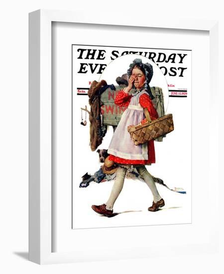 "No Peeking" Saturday Evening Post Cover, June 15,1929-Norman Rockwell-Framed Giclee Print