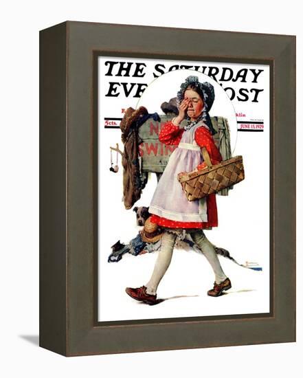 "No Peeking" Saturday Evening Post Cover, June 15,1929-Norman Rockwell-Framed Premier Image Canvas