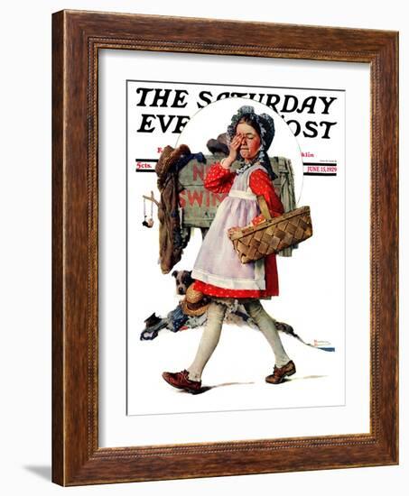 "No Peeking" Saturday Evening Post Cover, June 15,1929-Norman Rockwell-Framed Giclee Print
