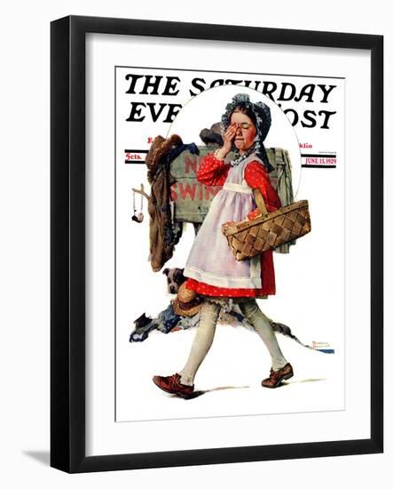 "No Peeking" Saturday Evening Post Cover, June 15,1929-Norman Rockwell-Framed Giclee Print