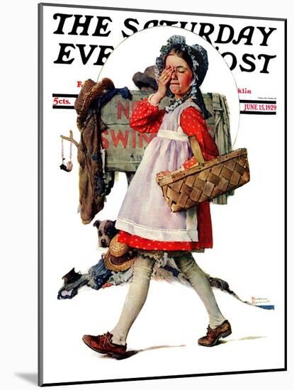 "No Peeking" Saturday Evening Post Cover, June 15,1929-Norman Rockwell-Mounted Giclee Print