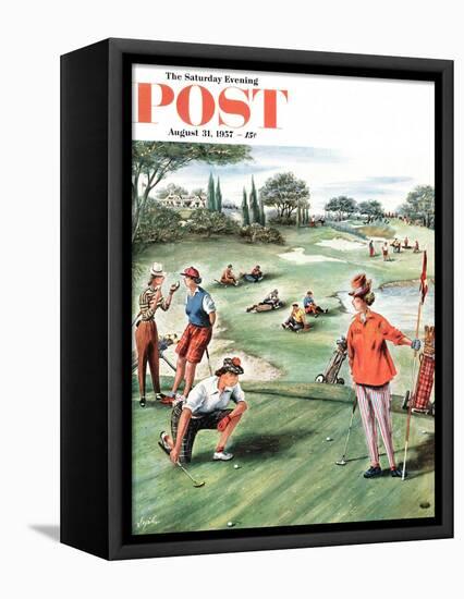 "No Playing Through" Saturday Evening Post Cover, August 31, 1957-Constantin Alajalov-Framed Premier Image Canvas