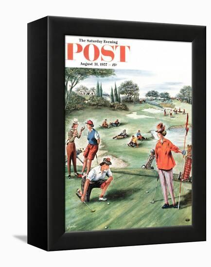 "No Playing Through" Saturday Evening Post Cover, August 31, 1957-Constantin Alajalov-Framed Premier Image Canvas