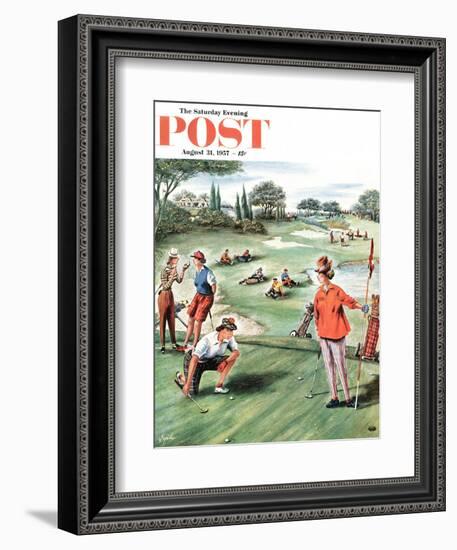 "No Playing Through" Saturday Evening Post Cover, August 31, 1957-Constantin Alajalov-Framed Giclee Print