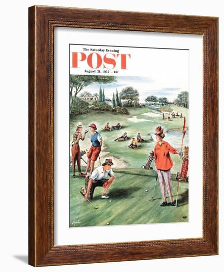 "No Playing Through" Saturday Evening Post Cover, August 31, 1957-Constantin Alajalov-Framed Giclee Print