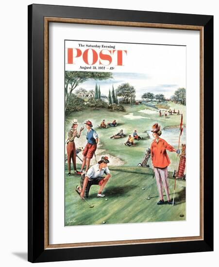 "No Playing Through" Saturday Evening Post Cover, August 31, 1957-Constantin Alajalov-Framed Giclee Print