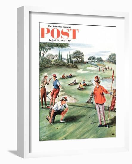 "No Playing Through" Saturday Evening Post Cover, August 31, 1957-Constantin Alajalov-Framed Giclee Print