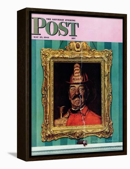 "No Smoking" Saturday Evening Post Cover, May 27,1944-Norman Rockwell-Framed Premier Image Canvas