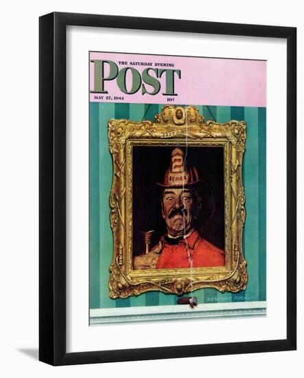 "No Smoking" Saturday Evening Post Cover, May 27,1944-Norman Rockwell-Framed Giclee Print