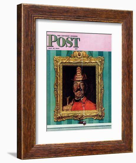 "No Smoking" Saturday Evening Post Cover, May 27,1944-Norman Rockwell-Framed Giclee Print