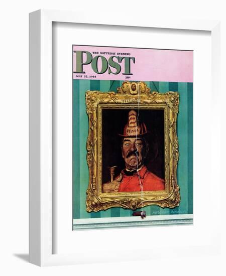 "No Smoking" Saturday Evening Post Cover, May 27,1944-Norman Rockwell-Framed Giclee Print