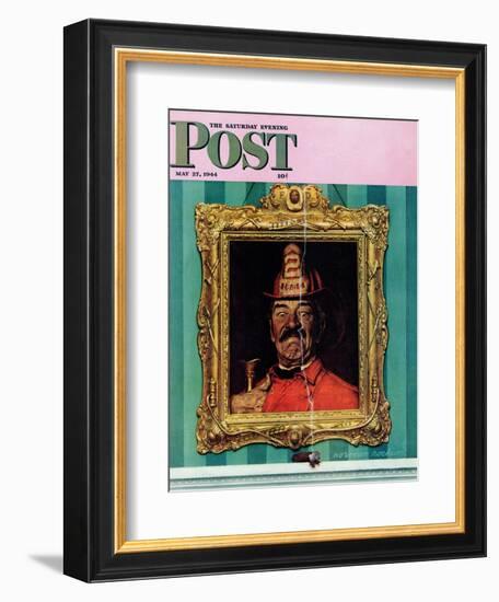 "No Smoking" Saturday Evening Post Cover, May 27,1944-Norman Rockwell-Framed Giclee Print