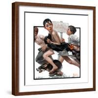 "No Swimming", June 4,1921-Norman Rockwell-Framed Giclee Print