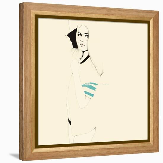 No te desnudes todavÌa-Manuel Rebollo-Framed Stretched Canvas