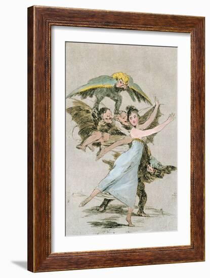 No Te Escaparas (You Will Not Escape), Plate 72 of 'Los Caprichos', Late 18th Century-Francisco de Goya-Framed Giclee Print