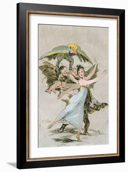 No Te Escaparas (You Will Not Escape), Plate 72 of 'Los Caprichos', Late 18th Century-Francisco de Goya-Framed Giclee Print