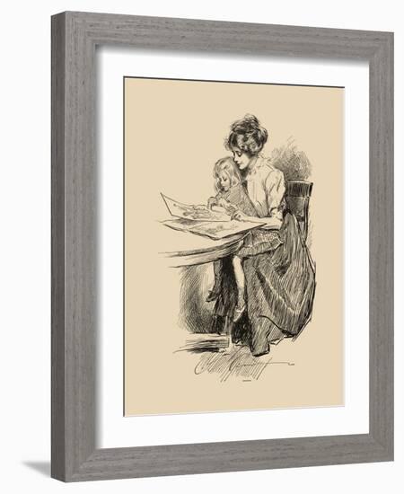 No Time for Politics-Charles Dana Gibson-Framed Art Print