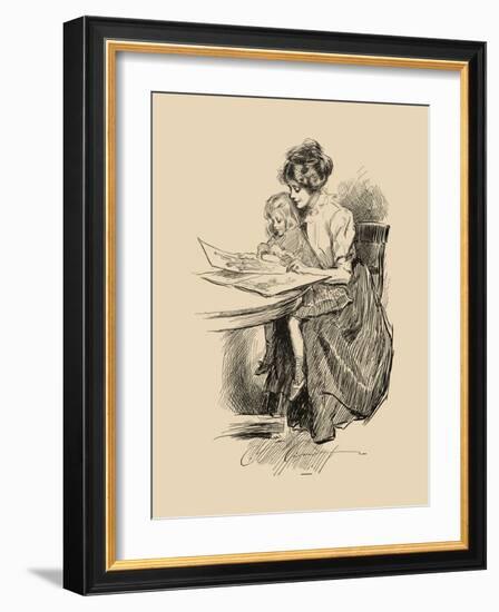 No Time for Politics-Charles Dana Gibson-Framed Art Print