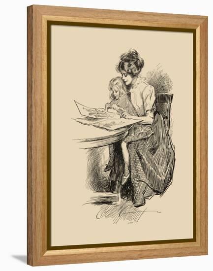 No Time for Politics-Charles Dana Gibson-Framed Stretched Canvas