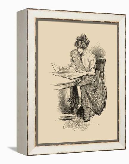 No Time for Politics-Charles Dana Gibson-Framed Stretched Canvas