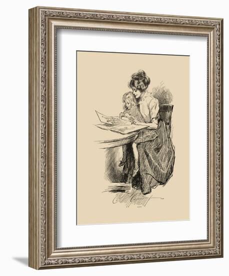 No Time for Politics-Charles Dana Gibson-Framed Premium Giclee Print