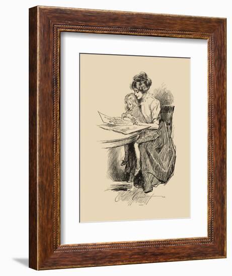 No Time for Politics-Charles Dana Gibson-Framed Premium Giclee Print