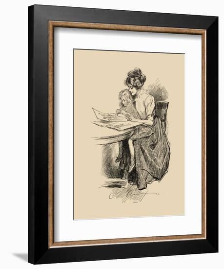 No Time for Politics-Charles Dana Gibson-Framed Premium Giclee Print