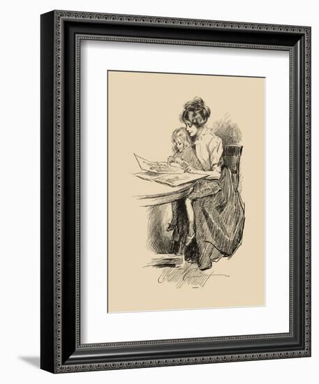 No Time for Politics-Charles Dana Gibson-Framed Premium Giclee Print