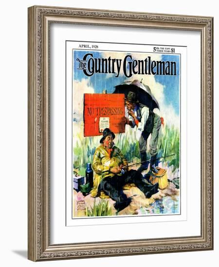 "'No Trespassing'," Country Gentleman Cover, April 1, 1928-William Meade Prince-Framed Giclee Print