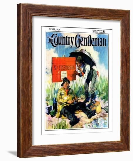 "'No Trespassing'," Country Gentleman Cover, April 1, 1928-William Meade Prince-Framed Giclee Print