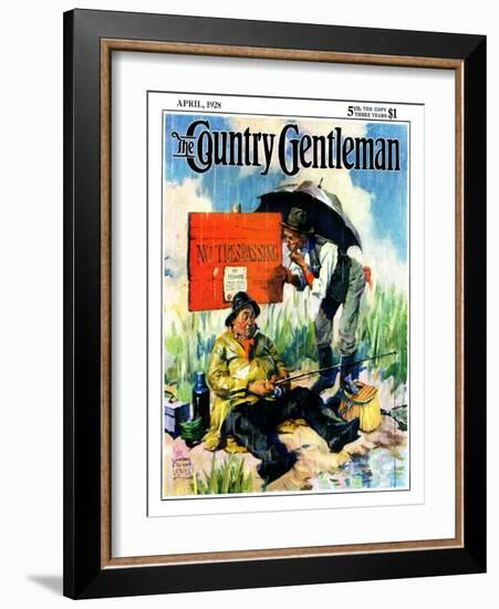 "'No Trespassing'," Country Gentleman Cover, April 1, 1928-William Meade Prince-Framed Giclee Print