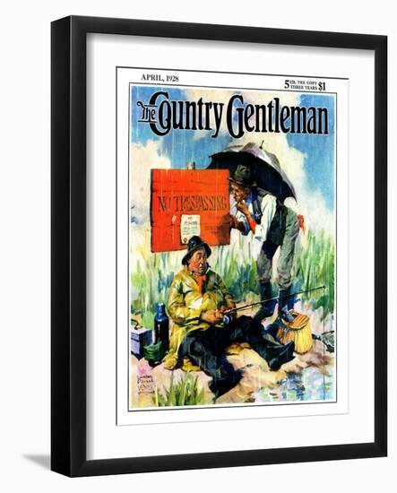 "'No Trespassing'," Country Gentleman Cover, April 1, 1928-William Meade Prince-Framed Giclee Print