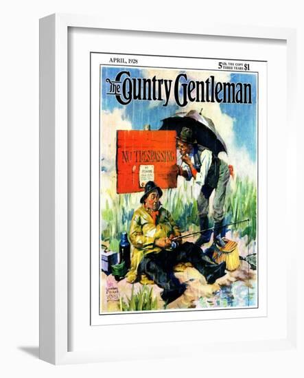 "'No Trespassing'," Country Gentleman Cover, April 1, 1928-William Meade Prince-Framed Giclee Print