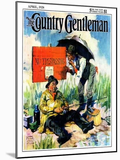 "'No Trespassing'," Country Gentleman Cover, April 1, 1928-William Meade Prince-Mounted Giclee Print