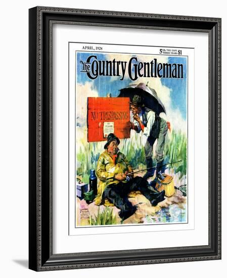 "'No Trespassing'," Country Gentleman Cover, April 1, 1928-William Meade Prince-Framed Giclee Print