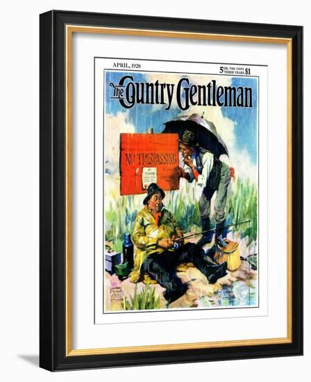 "'No Trespassing'," Country Gentleman Cover, April 1, 1928-William Meade Prince-Framed Giclee Print