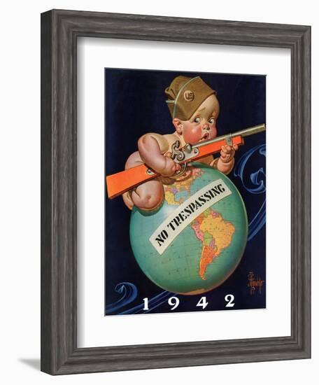 "No Trespassing," January 3, 1942-Joseph Christian Leyendecker-Framed Giclee Print