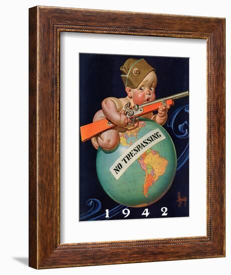 "No Trespassing," January 3, 1942-Joseph Christian Leyendecker-Framed Giclee Print