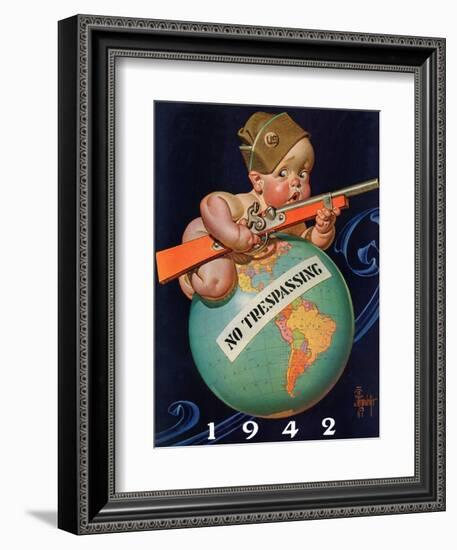 "No Trespassing," January 3, 1942-Joseph Christian Leyendecker-Framed Giclee Print