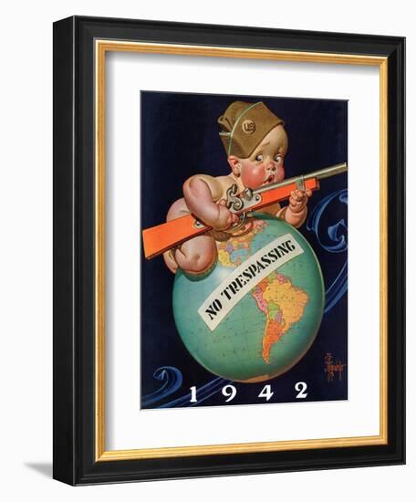 "No Trespassing," January 3, 1942-Joseph Christian Leyendecker-Framed Giclee Print