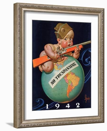 "No Trespassing," January 3, 1942-Joseph Christian Leyendecker-Framed Giclee Print